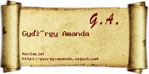 György Amanda névjegykártya